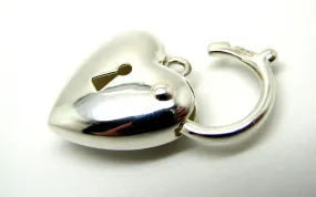 Kaedesigns Sterling Silver 925 Bubble Heart Padlock Pendant 18mm