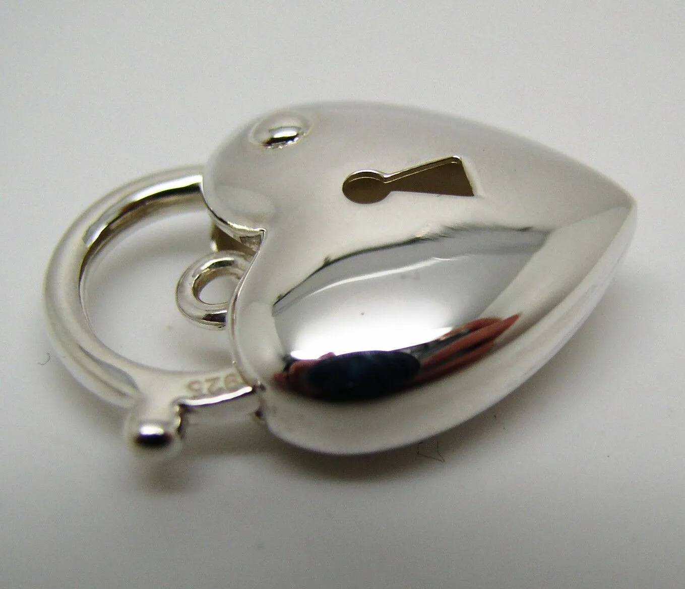 Kaedesigns Sterling Silver 925 Bubble Heart Padlock Pendant 18mm