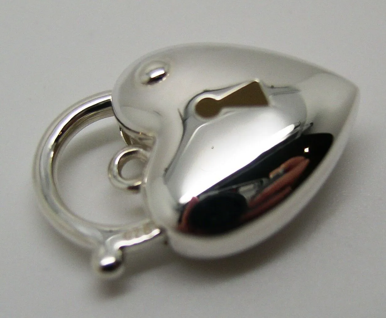 Kaedesigns Sterling Silver 925 Bubble Heart Padlock Pendant 18mm