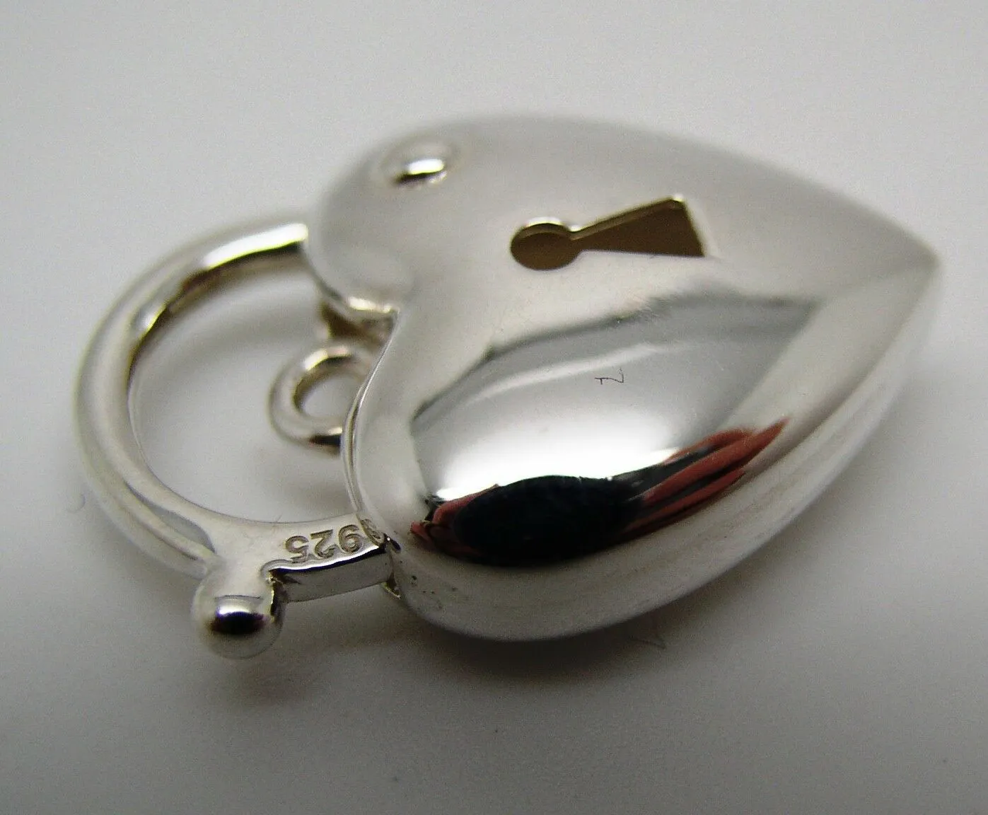 Kaedesigns Sterling Silver 925 Bubble Heart Padlock Pendant 18mm