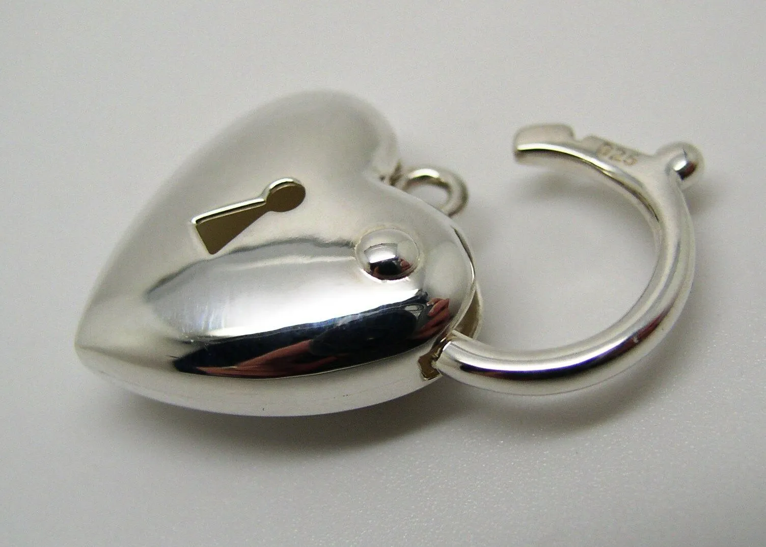 Kaedesigns Sterling Silver 925 Bubble Heart Padlock Pendant 18mm