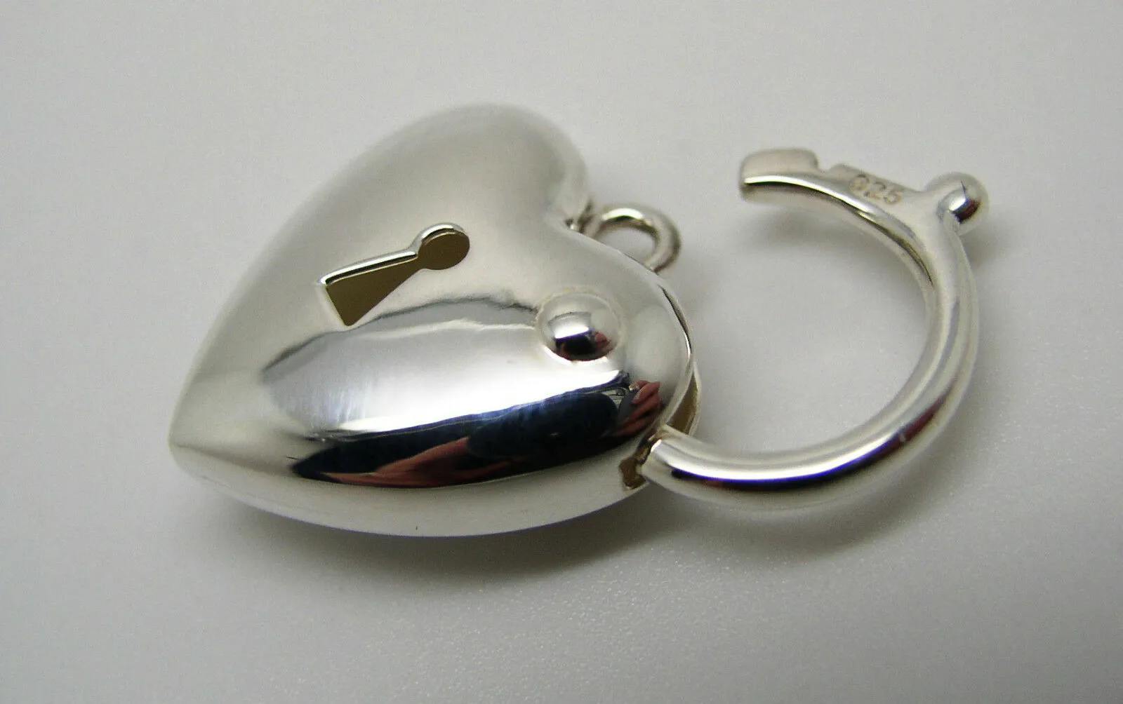 Kaedesigns Sterling Silver 925 Bubble Heart Padlock Pendant 18mm