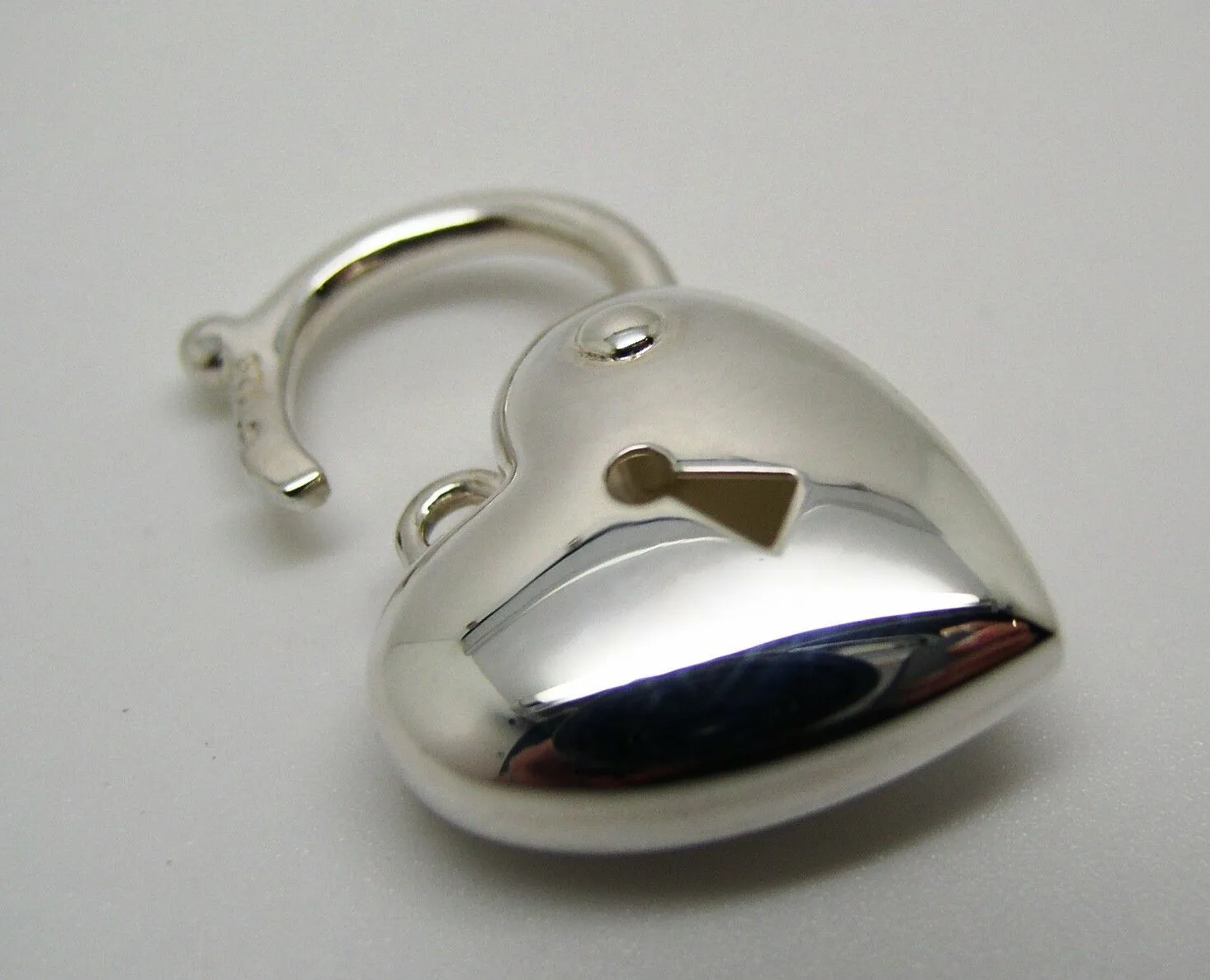 Kaedesigns Sterling Silver 925 Bubble Heart Padlock Pendant 18mm