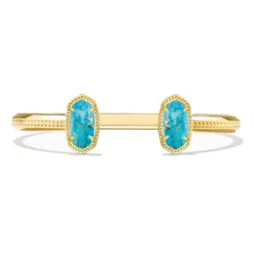 Kendra Scott | Elton Gold Cuff Bracelet in Bronze Veined Turquoise Magnesite