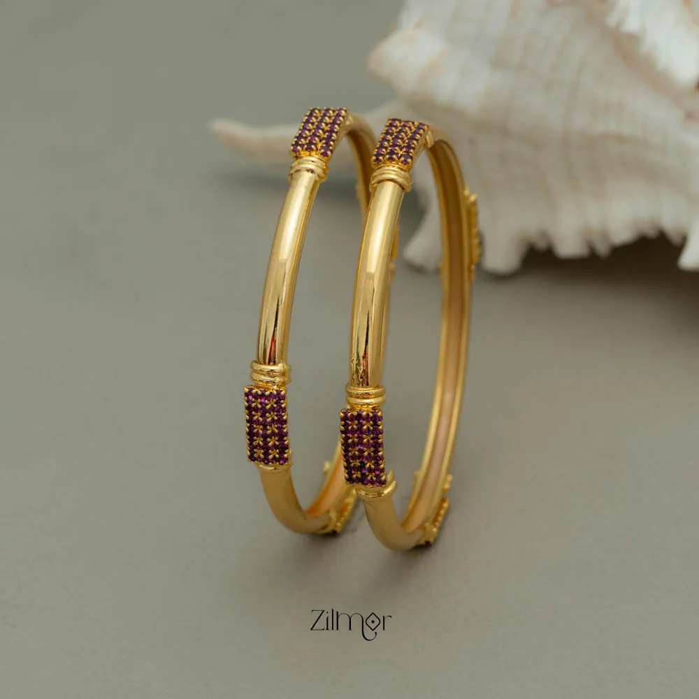 KF101676 - Gold Plated AD Stone Bangles