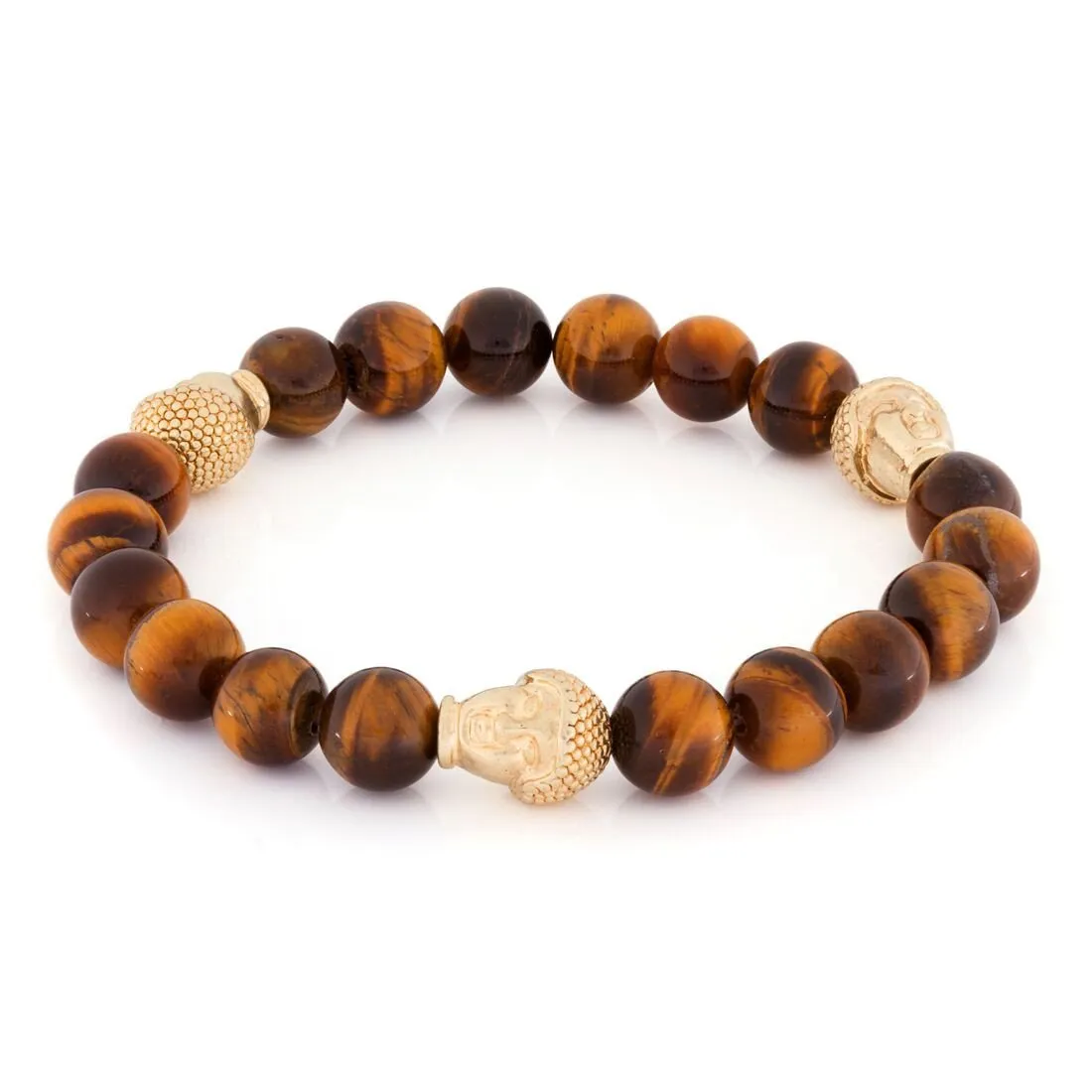 King Ice Tiger Eye Buddha Beaded Bracelet