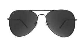 Knockaround Mile Highs Black Metallic Frame - Black Smoke Lens - Polarized Sunglasses