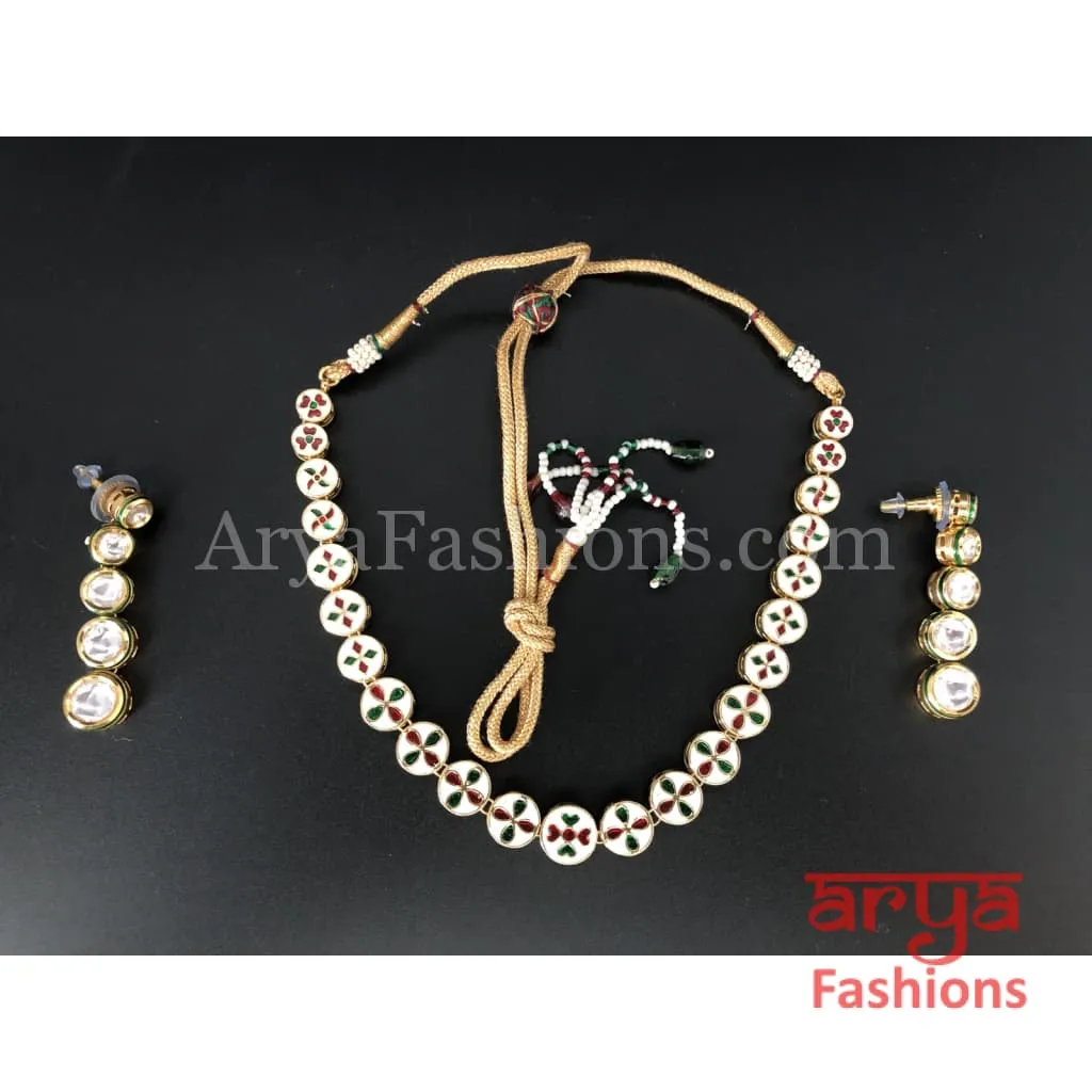 Kundan Necklace with Meenakari