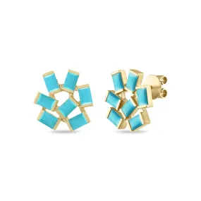 Large Jubilation Studs: Turquoise