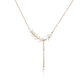 Leaf Cubic Zirconia Necklace