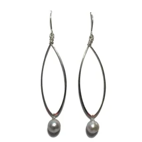 Long Teardrop Earrings with Bead