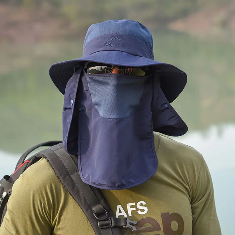 Men's Detachable Face Mask Hiking Bucket Hat