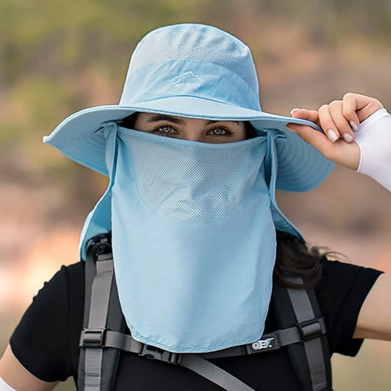 Men's Detachable Face Mask Hiking Bucket Hat