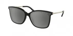 Michael Kors Womens Zermatt Polarized Sunglasses - Black/Silver Gray Gradient Mirror