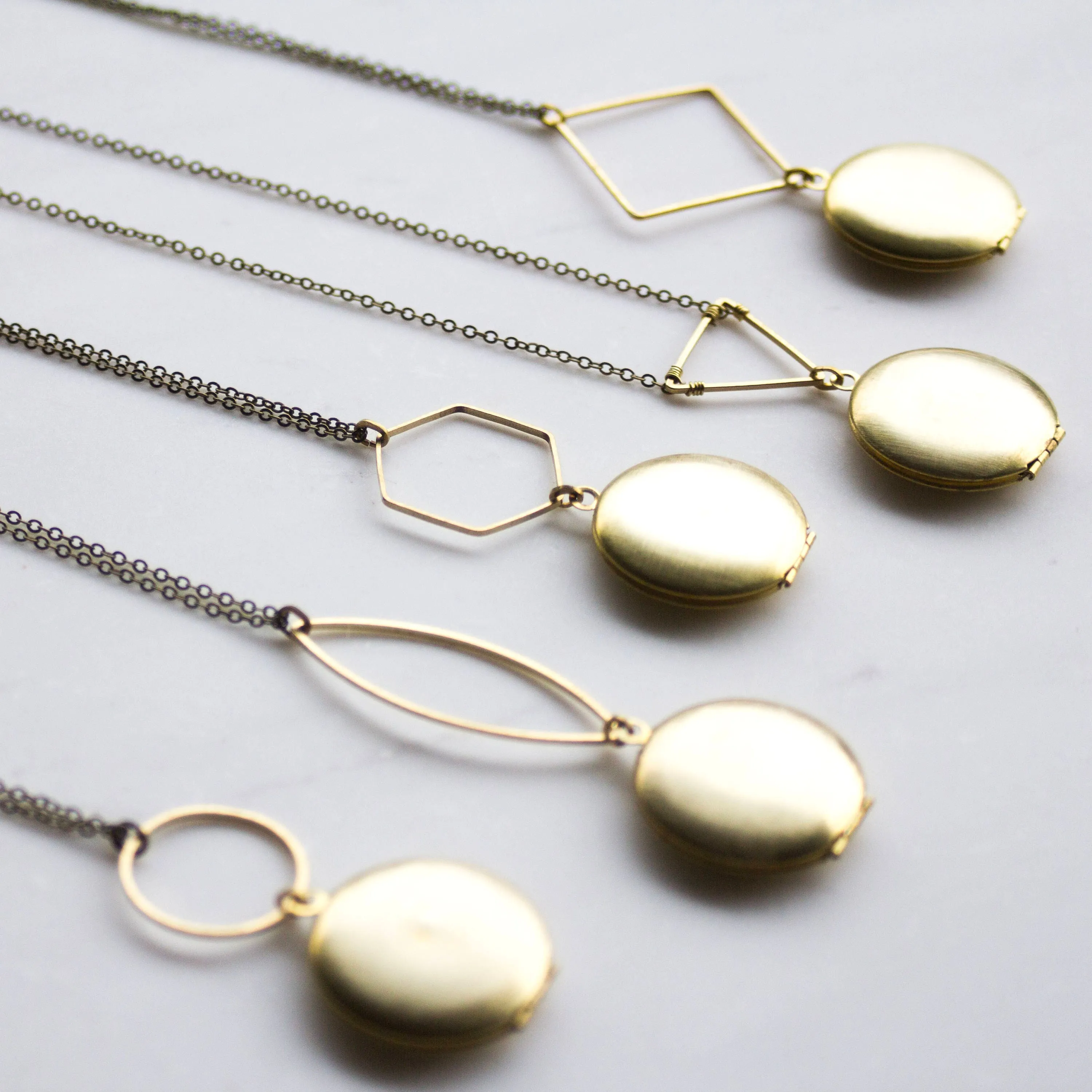 Modern Gold Geometric Locket