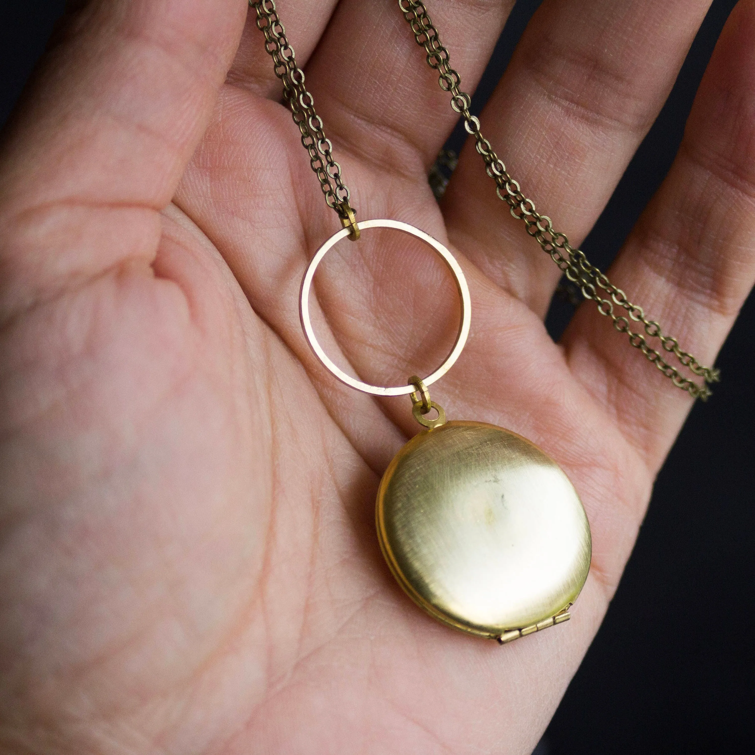 Modern Gold Geometric Locket