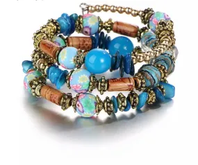 Multi layer memory wrap bracelet bracelet