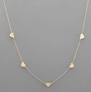 Multi Mini Heart Necklace - Gold