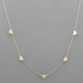 Multi Mini Heart Necklace - Gold