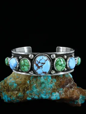 Navajo Golden Hill and Sonoran Gold Turquoise Cuff Bracelet