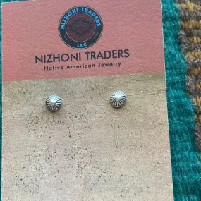 Navajo Sterling Silver Concho point Stud Earrings