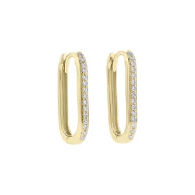 Ollie Oval Diamond Hoop Earrings