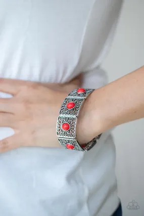 Open Door Jewelry - Cakewalk Dancing - Red Bracelet - Paparazzi Accessories