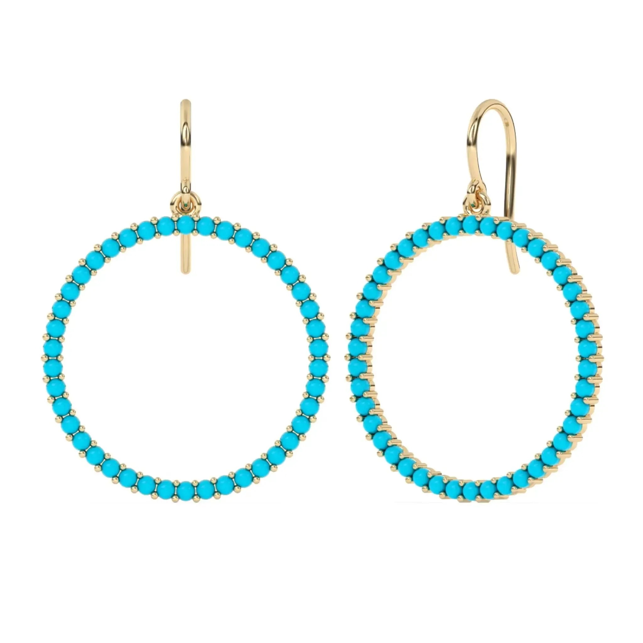 Oversized Turquoise Hoops