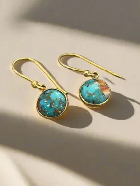 Oyster Copper Turquoise Earring