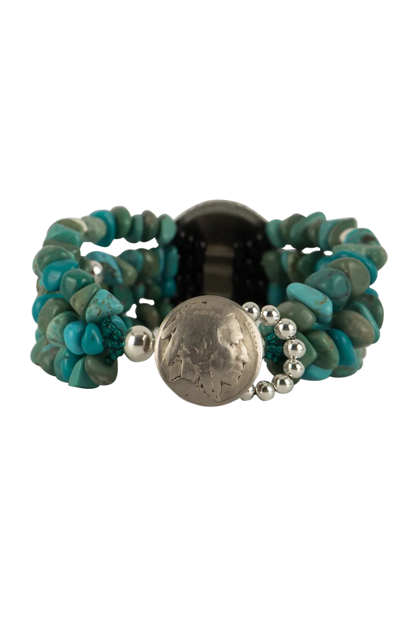 Paige Wallace Turquoise Concho Bracelet