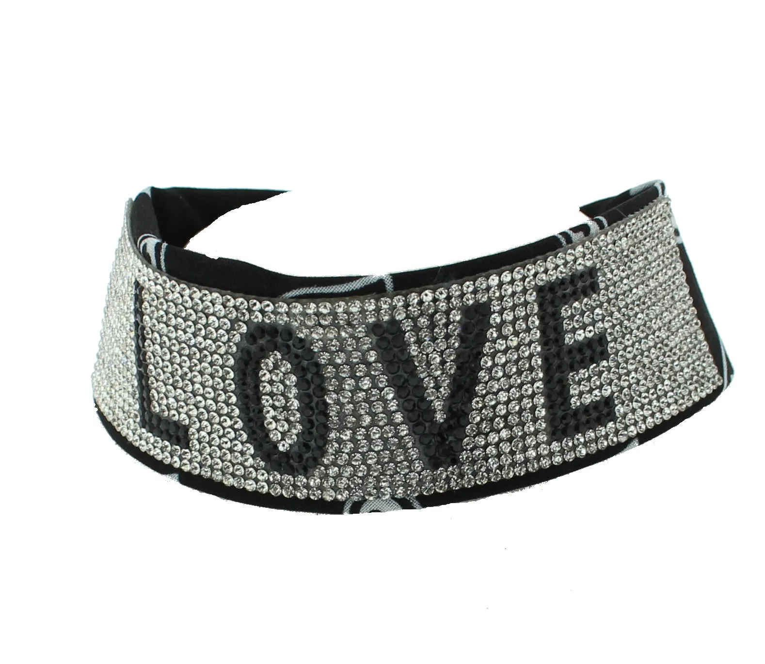 Paisley Print Choker/ Headband with Diamante Stone "LOVE" Wording