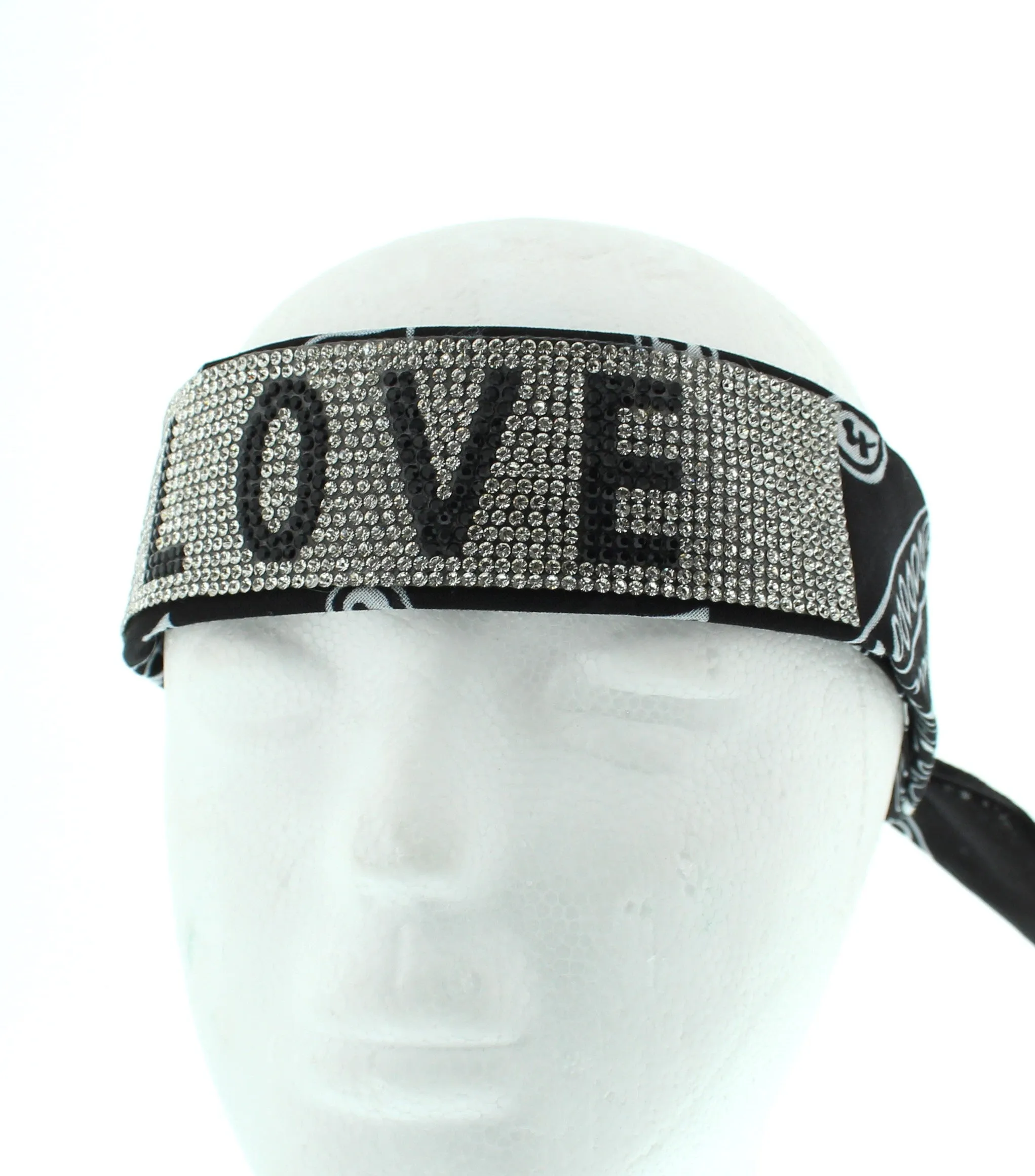 Paisley Print Choker/ Headband with Diamante Stone "LOVE" Wording