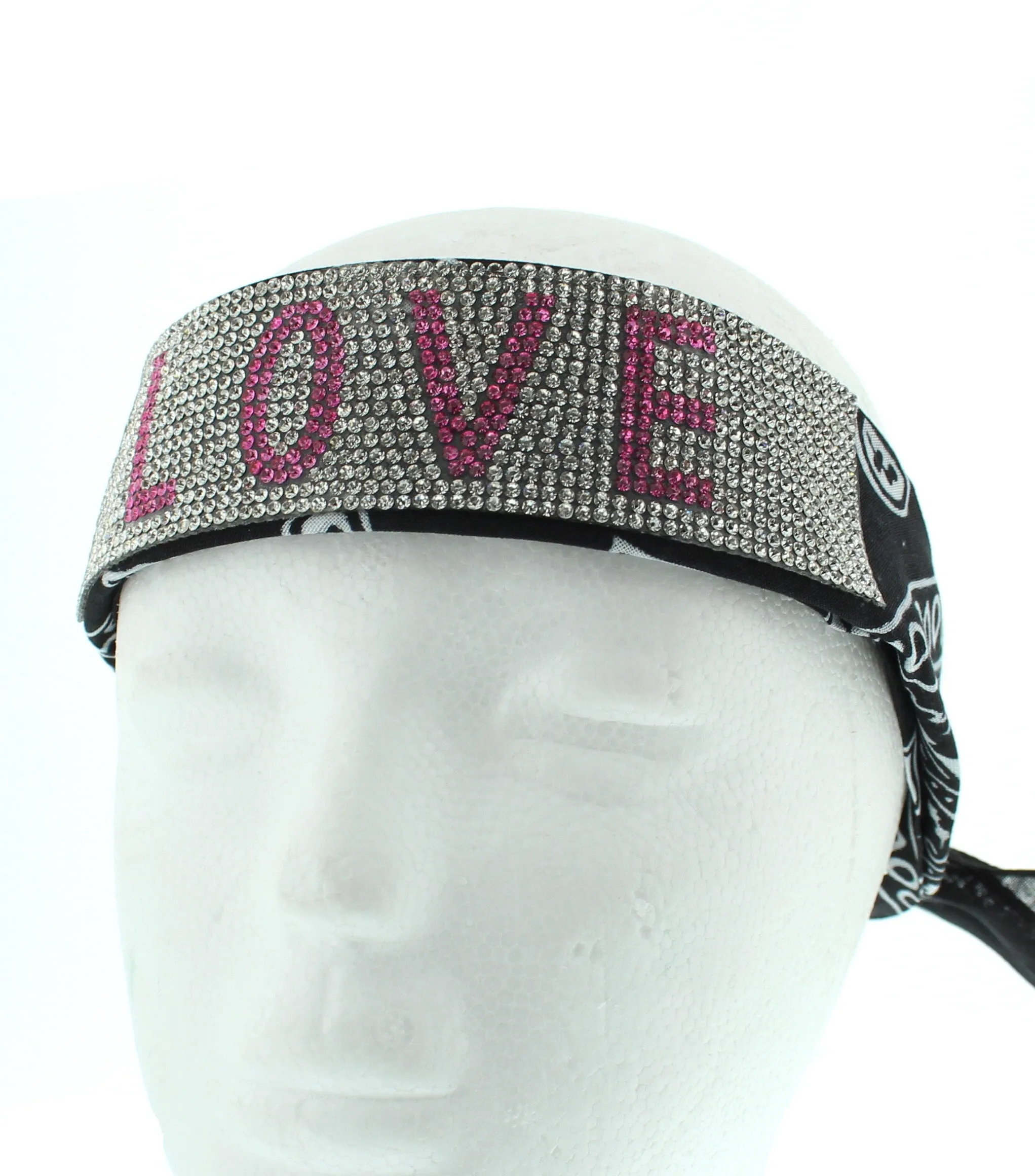 Paisley Print Choker/ Headband with Diamante Stone "LOVE" Wording