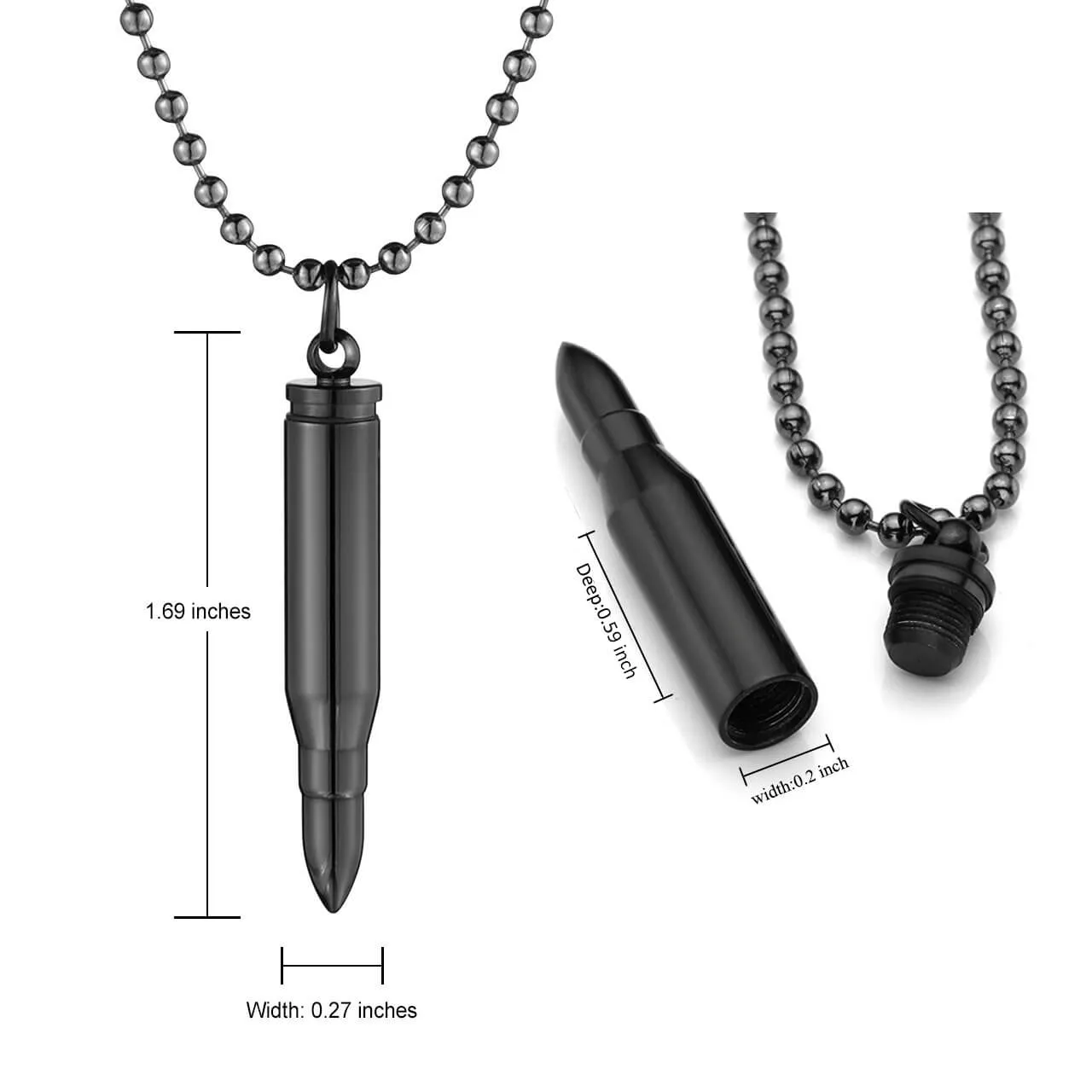 Personalized Bullet Pendant Urn Necklace for Ashes | Jovivi