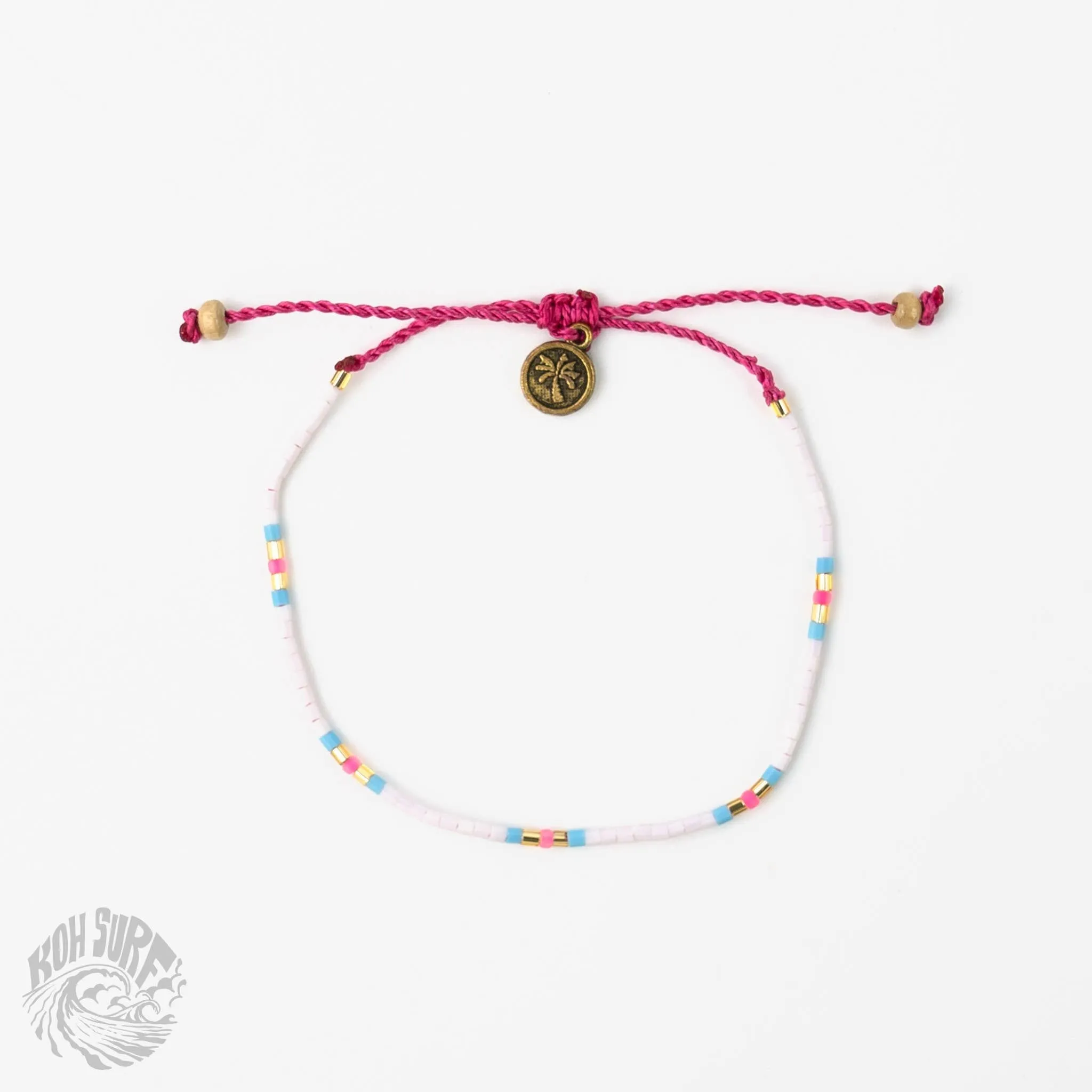 Pineapple Island -  Alila Dainty Beaded Bracelet, Surf Jewelry by Koh Surf: Black & Gold