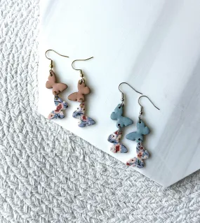 Polymer Clay Mini Butterfly Drop Earrings