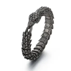 Punk-Inspired Titanium Steel Snake Eagle Bracelet for Men