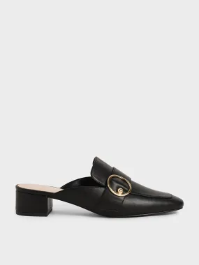 Ring Embellished Loafer Mules