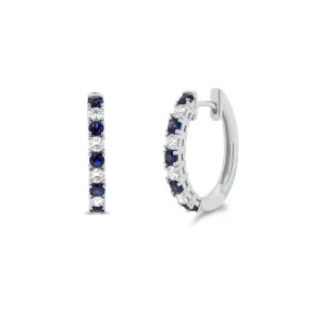 Sapphire & Diamond Medium Huggie Earrings