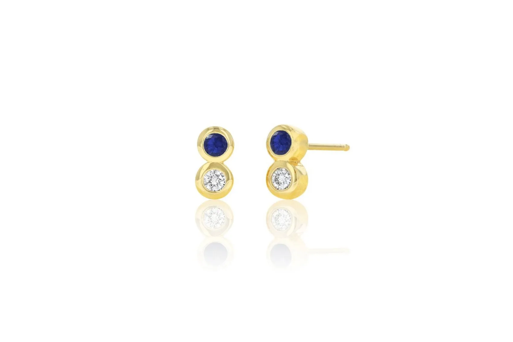 Sapphire and Diamond Duo Stud Earrings