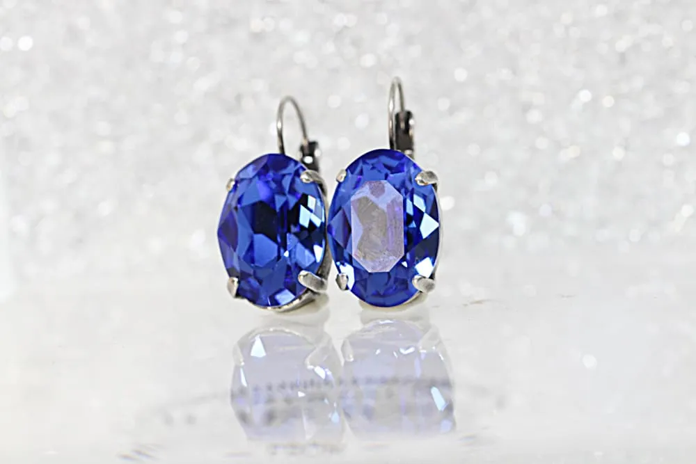 Sapphire Crystal Earrings