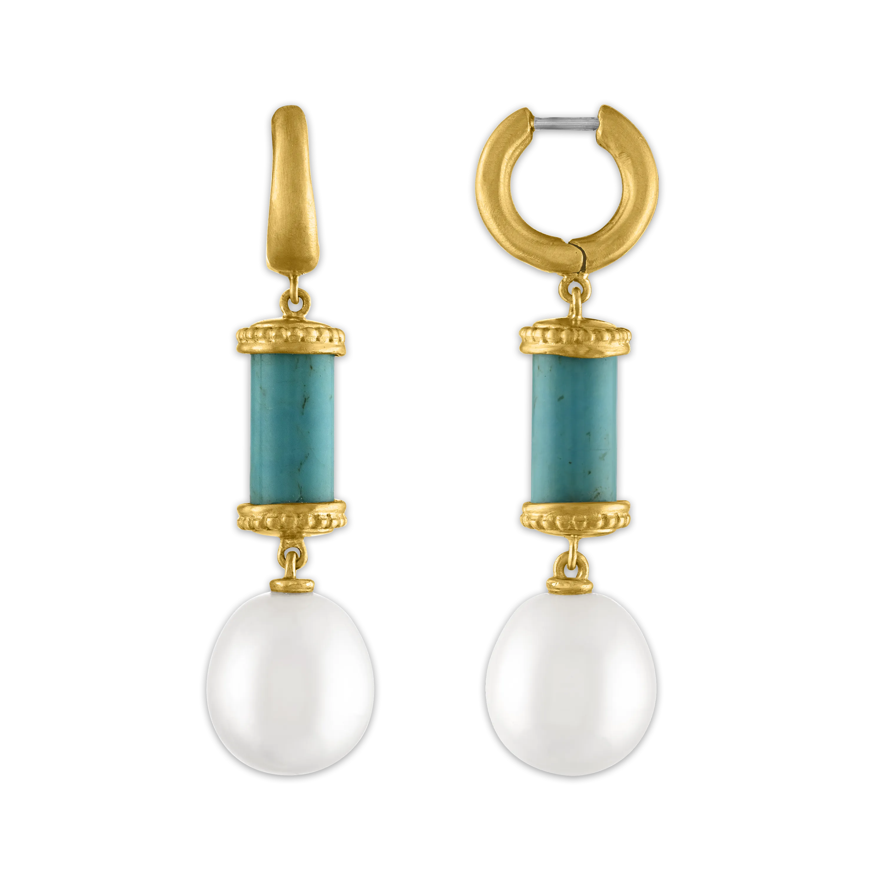 Short Laurel Tropaion Turquoise Earrings