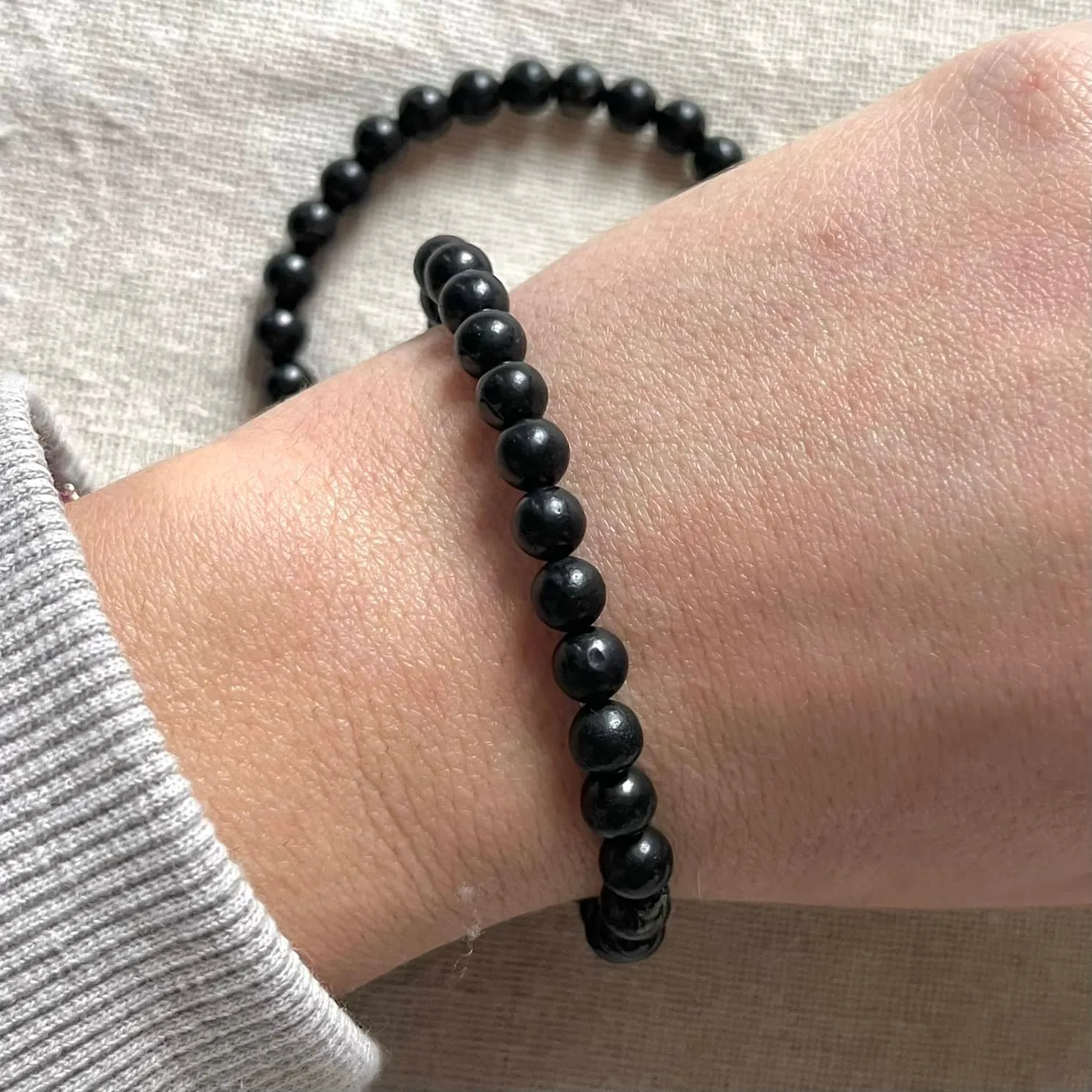 Shungite 6mm Beaded Bracelet - Detoxification