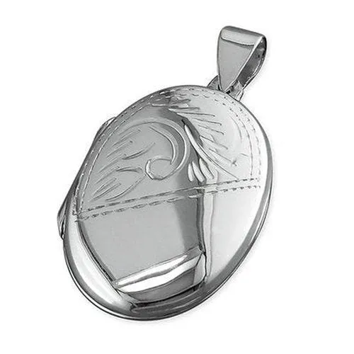 Silver Oval Locket (free engraving)