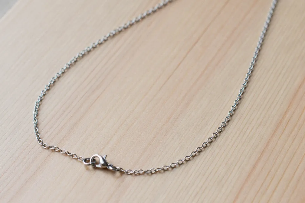 Silver triangle necklace for men, stainless steel chain necklace