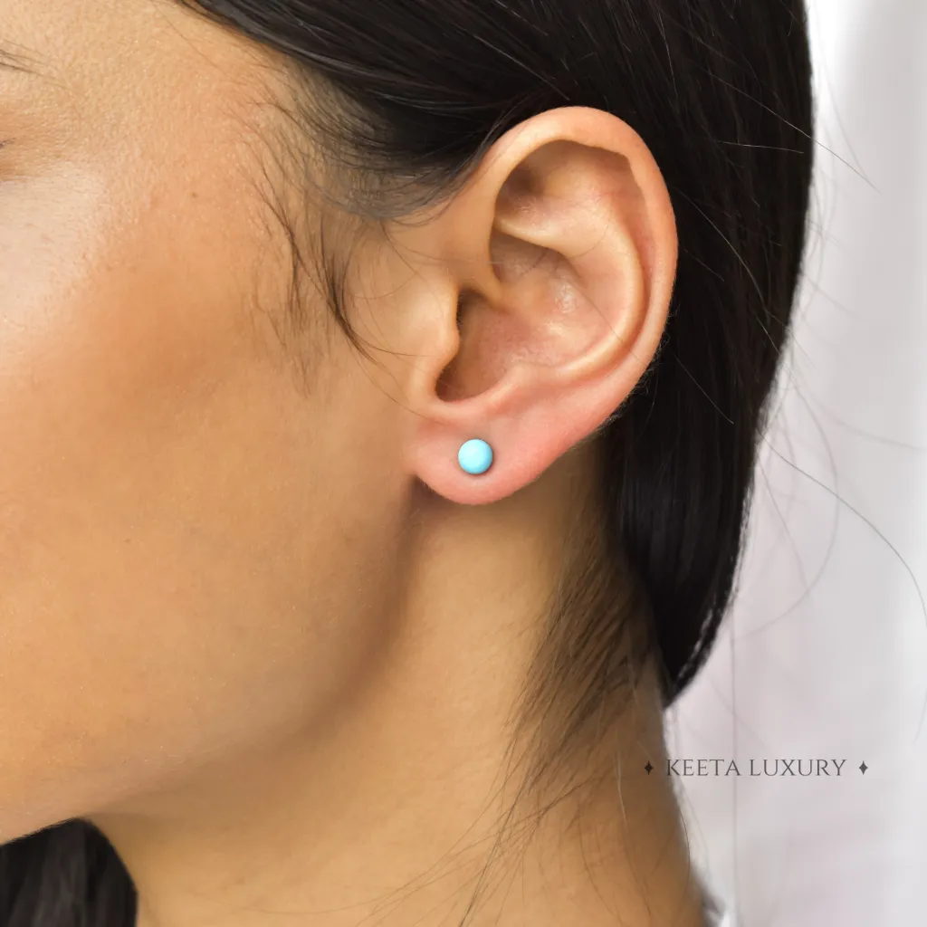 Sky Button - Turquoise Studs