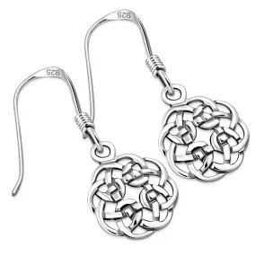 Small Celtic Knot Plain Silver Earrings