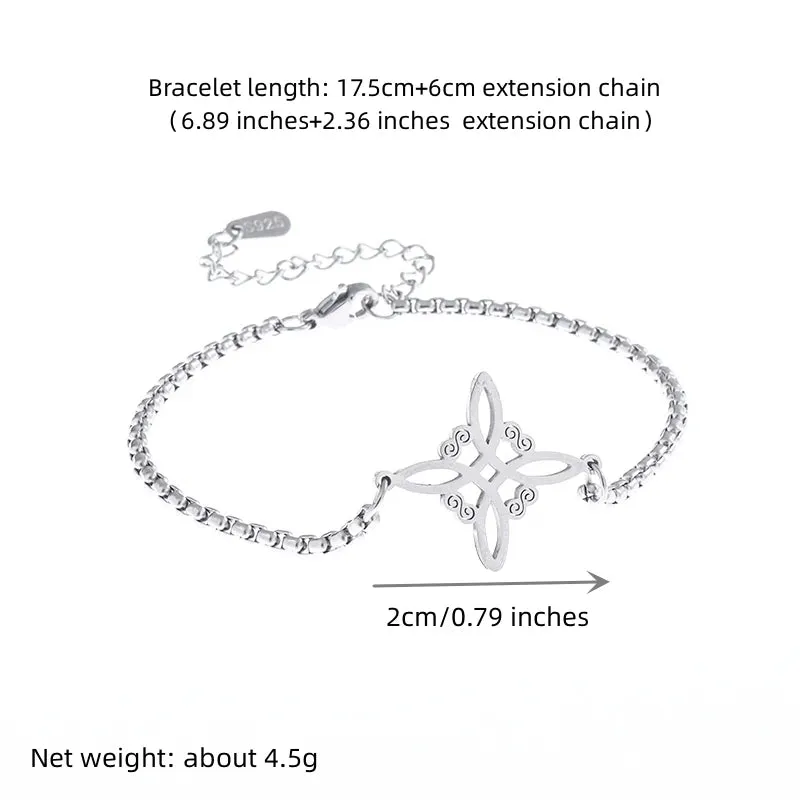 Stainless Steel Cutout Witch Celtic Knot Bracelet Witchcraft Supernatural Women Bracelet Witchcraft Protection Jewelry