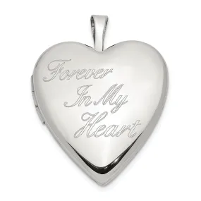 Sterling Silver 20mm FOREVER IN MY HEART Heart Locket