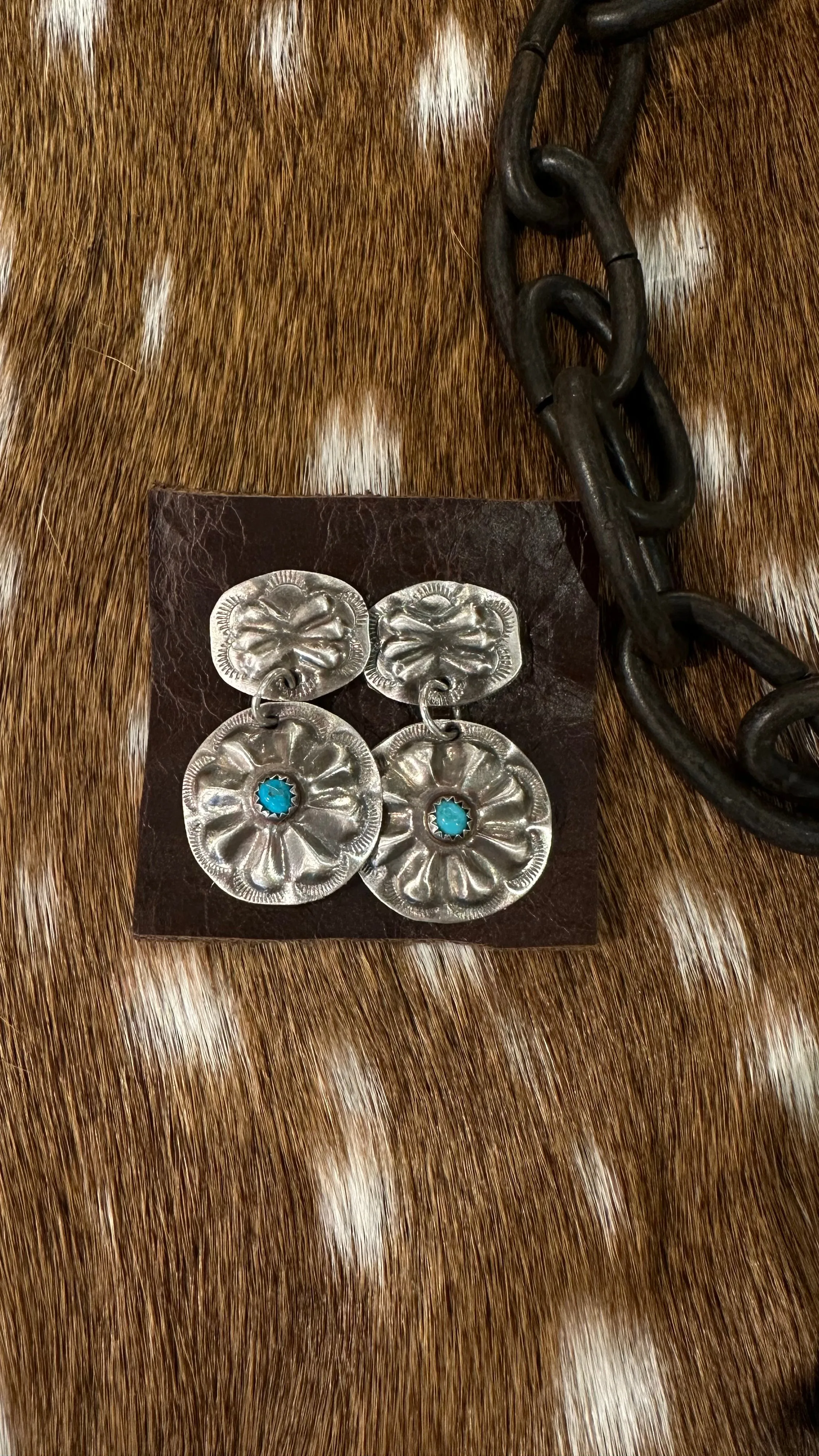 Sterling Silver Double Concho Earrings- Multiple Options available